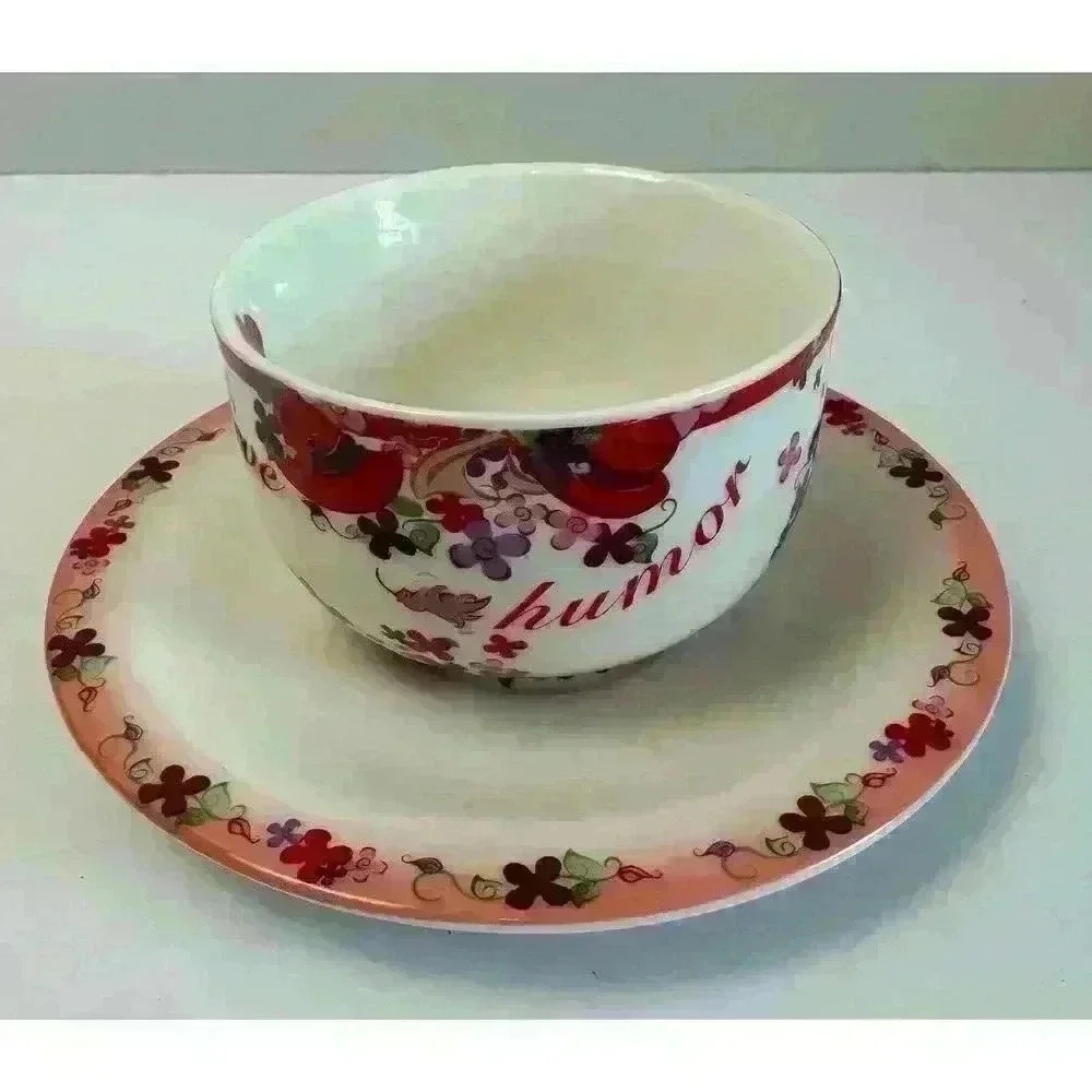 2004 PAUL CARDEW TEA FOR ONE PINK CHINTZ RED HAT SOCIETY CUP & SAUCER - Picture 3 of 10